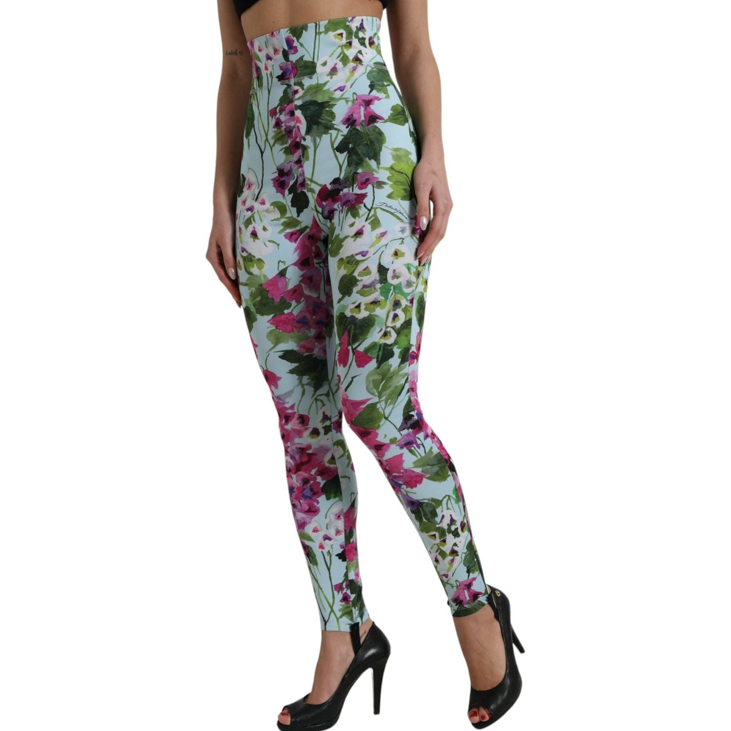 Dolce & Gabbana Multicolor Floral High Waist Leggings Pants
