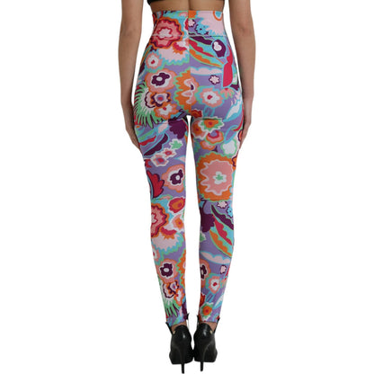 Dolce & Gabbana Multicolor Floral High Waist Leggings Pants