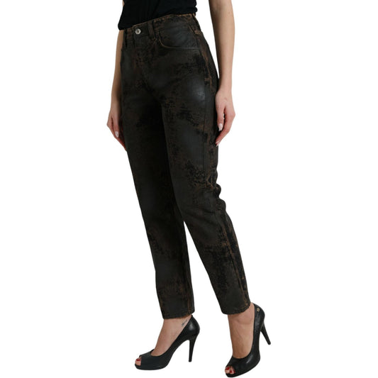 Dolce & Gabbana Chic Boyfriend Mid Waist Stretch Jeans Dolce & Gabbana Black