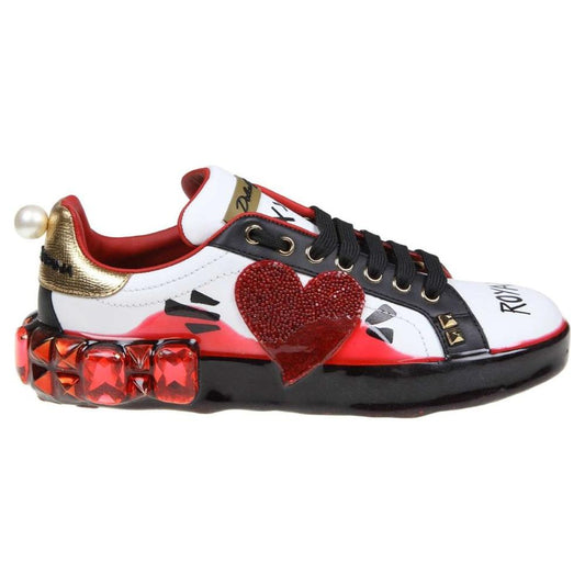 Dolce & Gabbana White Calfskin Women Sneaker Dolce & Gabbana Dark Slate Gray