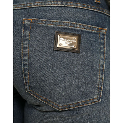 Dolce & Gabbana Blue BOYFRIEND Mid Waist Cotton Denim Jeans