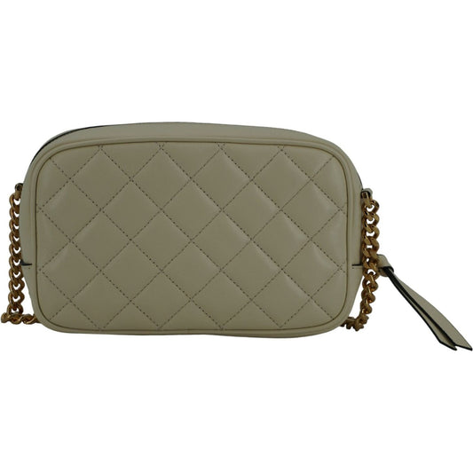 Versace Elegant White Lamb Leather Camera Bag Versace Dim Gray