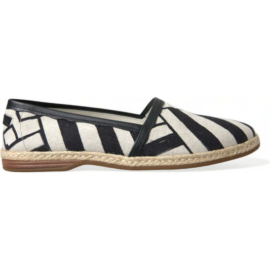 Dolce & Gabbana Chic Striped Canvas Espadrilles Dolce & Gabbana Dark Slate Gray