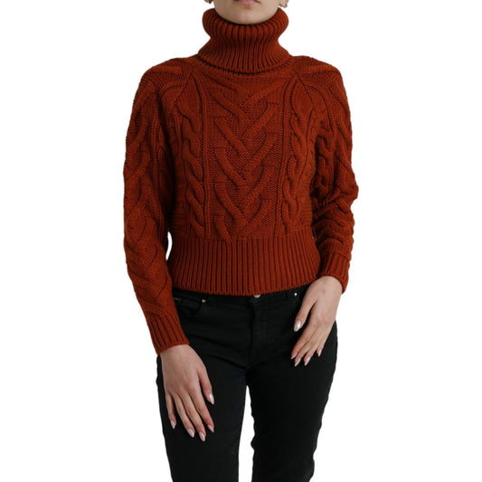 Dolce & Gabbana Elegant Brown Turtleneck Wool Sweater Dolce & Gabbana Black
