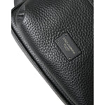 Dolce & Gabbana Chic Black Calf Leather Small Backpack Dolce & Gabbana Dark Slate Gray