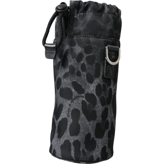 Dolce & Gabbana Chic Leopard Print Round Bottle Cage Dolce & Gabbana Dark Slate Gray