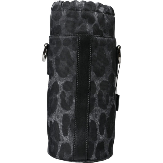 Dolce & Gabbana Chic Leopard Print Round Bottle Cage Dolce & Gabbana Dark Slate Gray