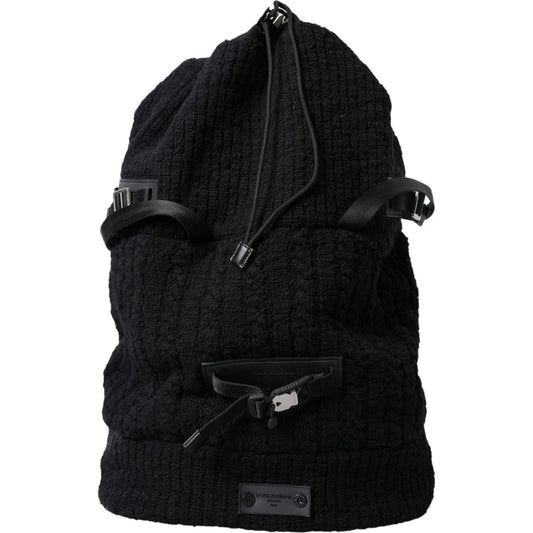 Dolce & Gabbana Elegant Tricot Wool-Blend Backpack in Black Dolce & Gabbana Black
