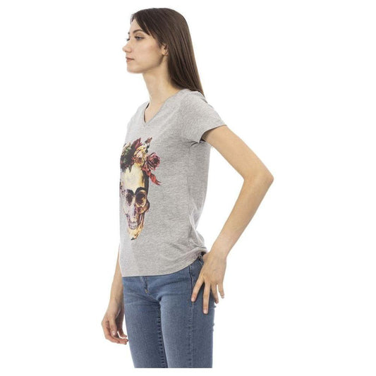 Trussardi Action Gray Cotton Women T-Shirt Trussardi Action Gray