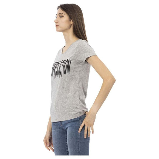 Trussardi Action Gray Cotton Women T-Shirt Trussardi Action Dark Gray