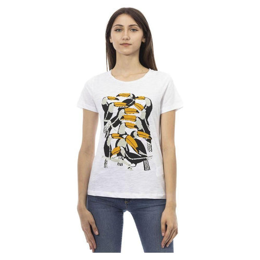 Trussardi Action White Cotton Women T-Shirt Trussardi Action Dark Slate Gray