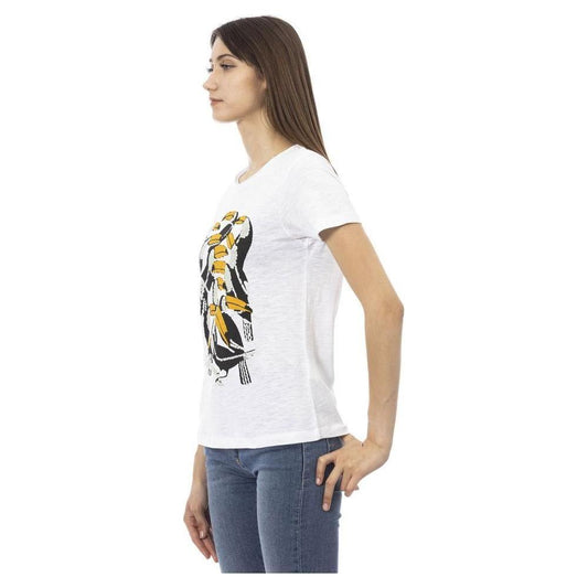 Trussardi Action White Cotton Women T-Shirt Trussardi Action Antique White