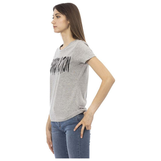 Trussardi Action Gray Cotton Women T-Shirt Trussardi Action Gray