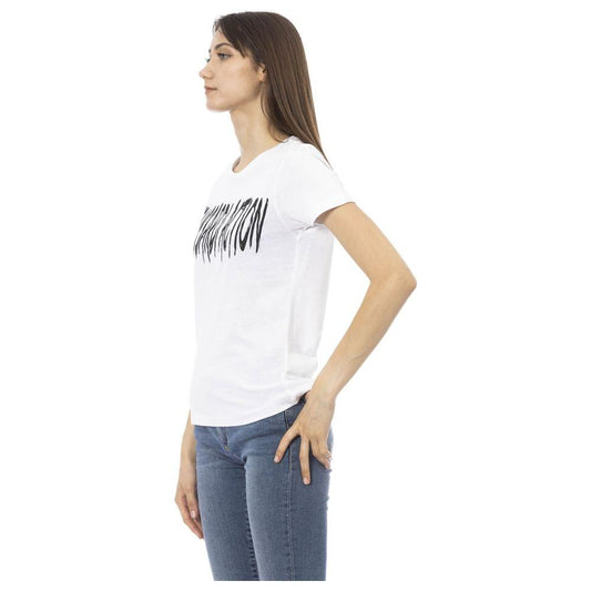 Trussardi Action White Cotton Women T-Shirt Trussardi Action Antique White