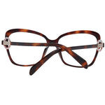 Emilio Pucci Brown Women Glasses Frame with full-rim butterfly style and demo lenses, includes a branded case.