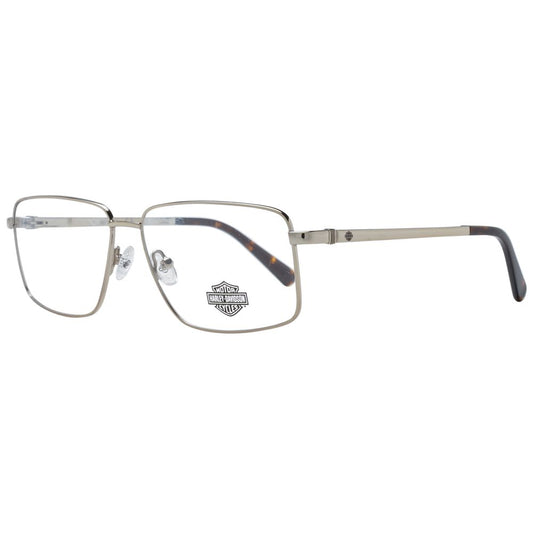 Designer unisex metal glasses frame with rectangular lenses and branded logo on the lens. Ideal for a sophisticated, modern look.