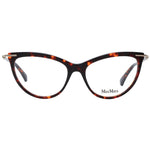 Max Mara Brown Women Glasses Frame in full-rim cat eye style with plastic material, demo lenses, and branded case included.