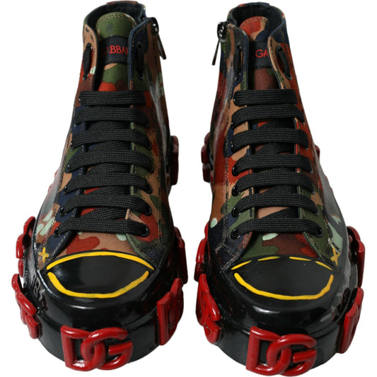 Dolce & Gabbana Multicolor High-Top Sneakers with Luxe Appeal Dolce & Gabbana Black