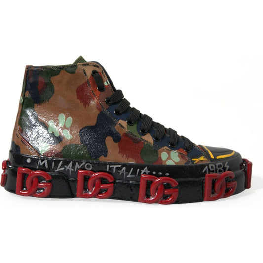 Dolce & Gabbana Multicolor High-Top Sneakers with Luxe Appeal Dolce & Gabbana Dark Slate Gray