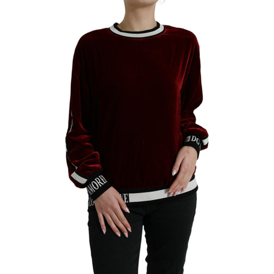 Dolce & Gabbana Elegant Burgundy Silk-Blend Sweater Dolce & Gabbana Black
