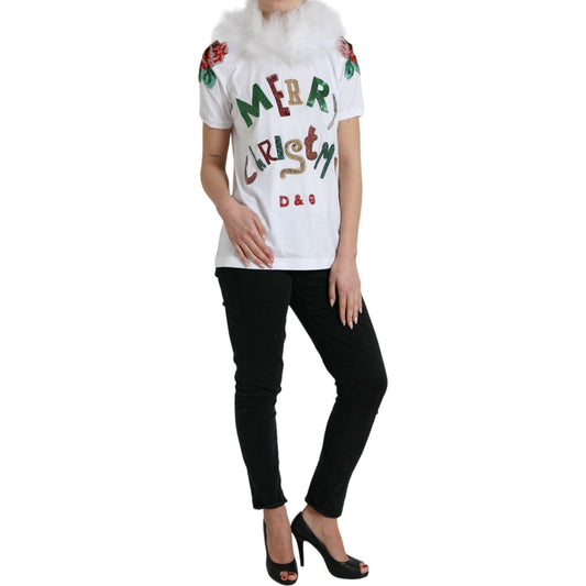 Dolce & Gabbana Elegant Sequined Cotton Tee Dolce & Gabbana Black