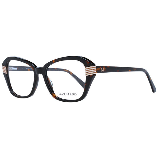 Marciano by Guess Brown Women Glasses Frame, full-rim plastic, rectangle style, with demo lenses, includes branded case.