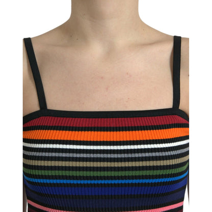 Dolce & Gabbana Multicolor Stripes Spaghetti Strap Tank Top