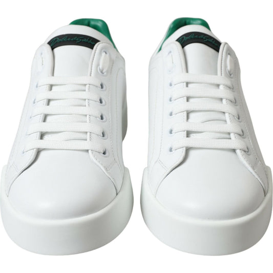 Dolce & Gabbana Elegant Portofino Calfskin Sneakers Dolce & Gabbana Light Gray