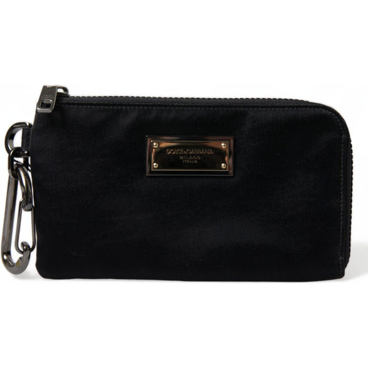 Dolce & Gabbana Chic Nylon-Leather Designer Pouch Dolce & Gabbana Black