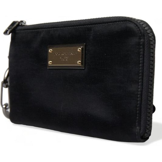 Dolce & Gabbana Chic Nylon-Leather Designer Pouch Dolce & Gabbana Black