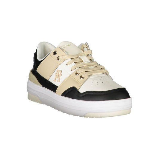 Tommy Hilfiger White Leather Women Sneaker Tommy Hilfiger Light Gray