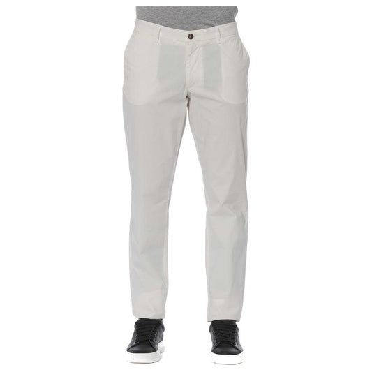 Trussardi Jeans White Cotton Men's Trouser TR-24103-W44