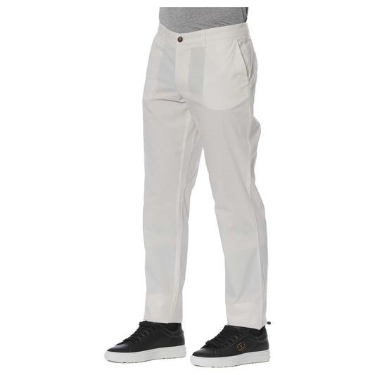 Trussardi Jeans White Cotton Men's Trouser TR-24103-W44