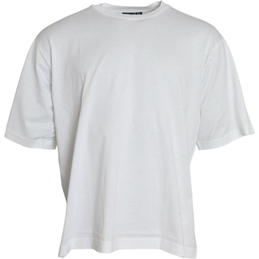 Dolce & Gabbana White Cotton Short Sleeves Crewneck T-shirt TSH85136-58