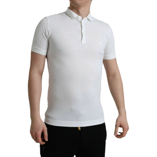 Dolce & Gabbana White Collared Short Sleeve Crown T-shirt TSH85165-44