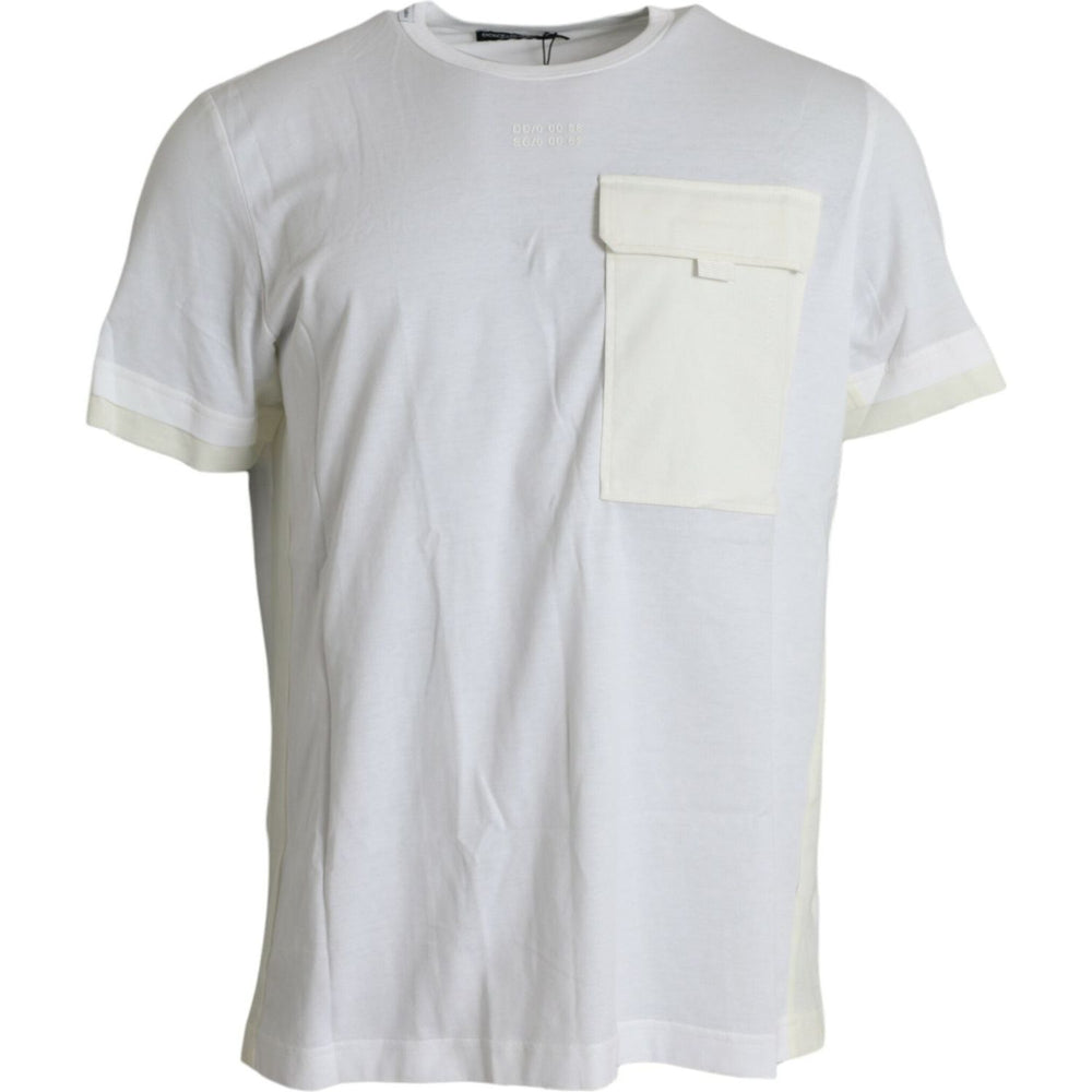 Dolce & Gabbana White Cotton Pocket Short Sleeves T-shirt TSH85138-56