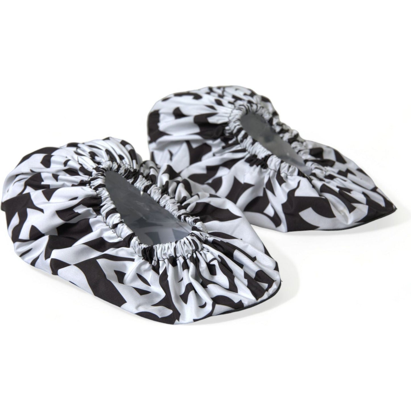 Dolce & Gabbana White Logo Print Nylon Slip On Flats Shoes Dolce & Gabbana