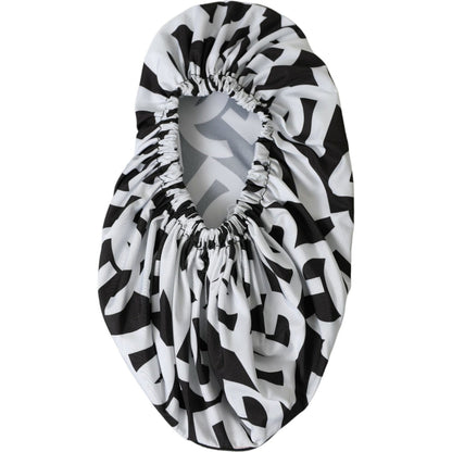 Dolce & Gabbana White Logo Print Nylon Slip On Flats Shoes Dolce & Gabbana