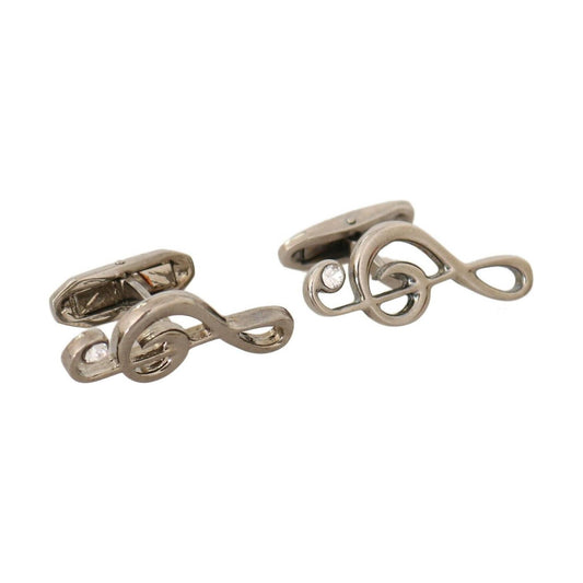 Dolce & Gabbana Elegant Silver Tremble Clef Cufflinks Cufflinks Dolce & Gabbana Rosy Brown
