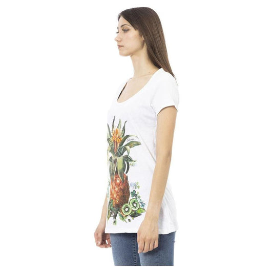Just Cavalli White Cotton Women T-Shirt Just Cavalli Antique White