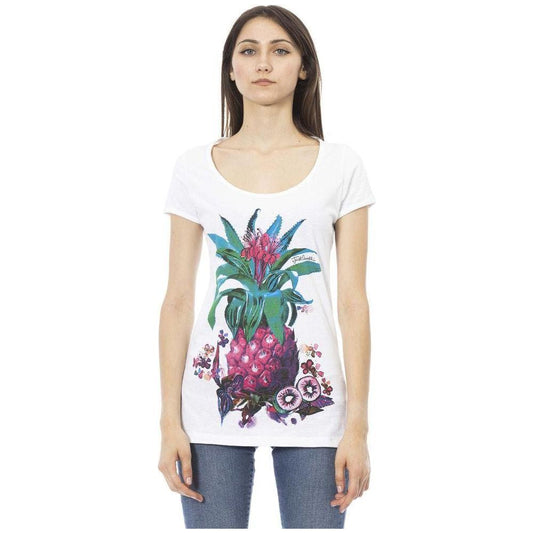 Just Cavalli White Cotton Women T-Shirt Just Cavalli Light Gray
