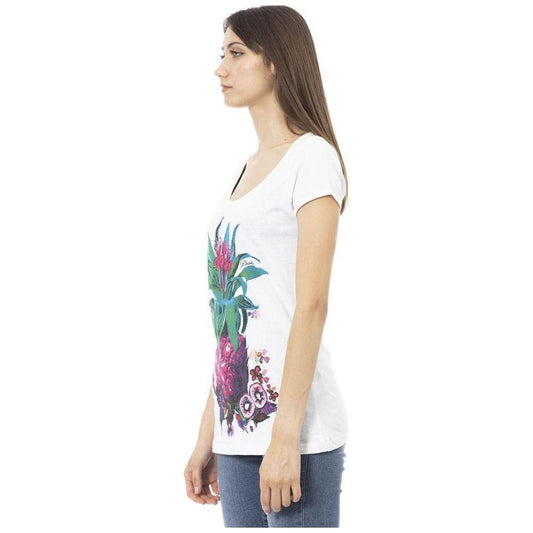 Just Cavalli White Cotton Women T-Shirt Just Cavalli Light Gray