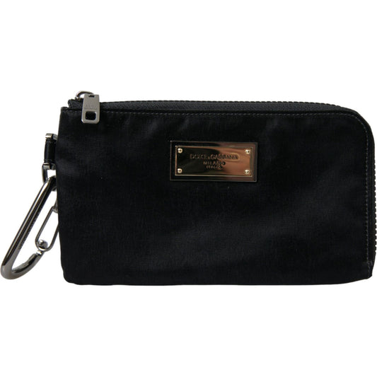 Dolce & Gabbana Sleek Designer Nylon-Leather Pouch in Black Dolce & Gabbana Black