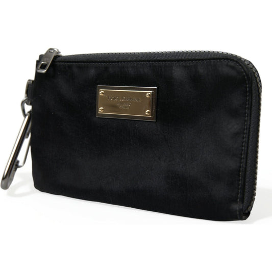 Dolce & Gabbana Sleek Designer Nylon-Leather Pouch in Black Dolce & Gabbana Black