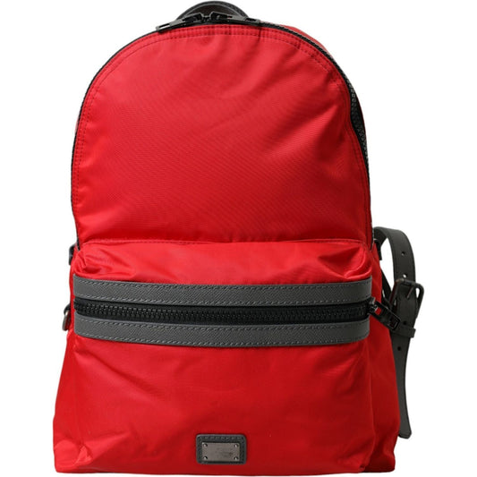 Dolce & Gabbana Elegant Red Nylon-Leather Backpack Dolce & Gabbana Firebrick