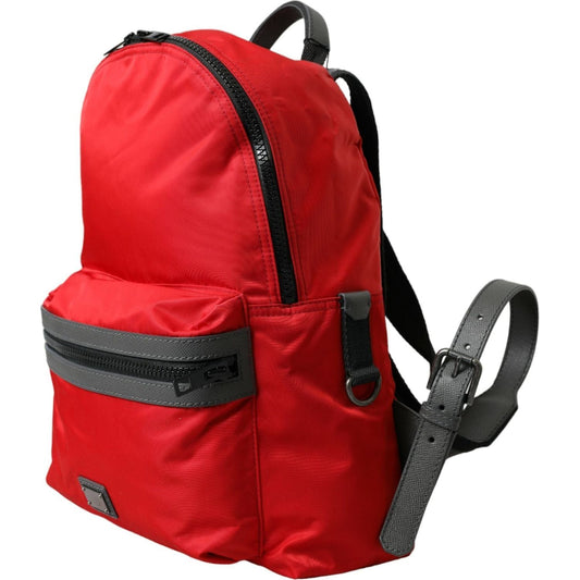 Dolce & Gabbana Elegant Red Nylon-Leather Backpack Dolce & Gabbana Firebrick