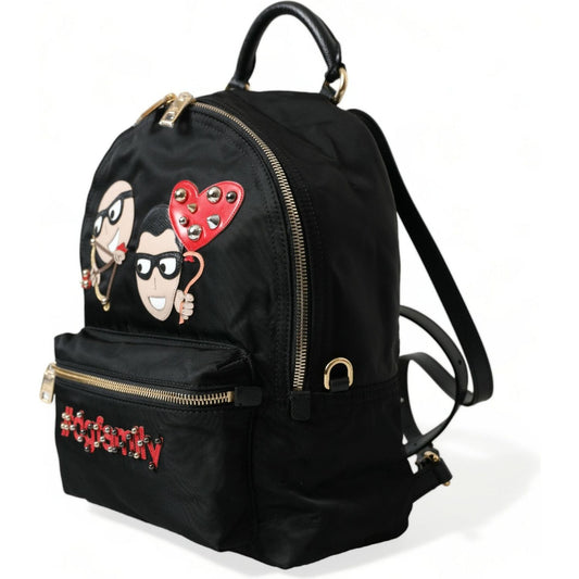 Dolce & Gabbana Elegant Embellished Black Backpack Dolce & Gabbana Black