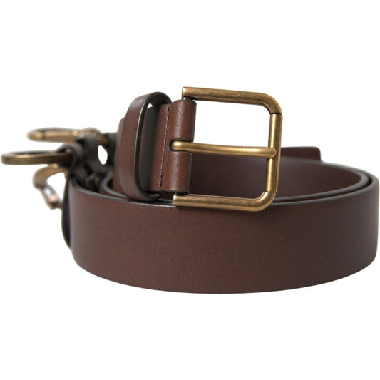Dolce & Gabbana Elegant Brown Calf Leather Belt - Timeless Accessory Dolce & Gabbana Dark Slate Gray