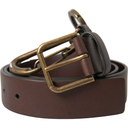 Dolce & Gabbana Elegant Calf Leather Belt with Metal Buckle Closure Dolce & Gabbana Dark Slate Gray