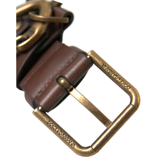 Dolce & Gabbana Elegant Calf Leather Belt with Metal Buckle Closure Dolce & Gabbana Dark Olive Green